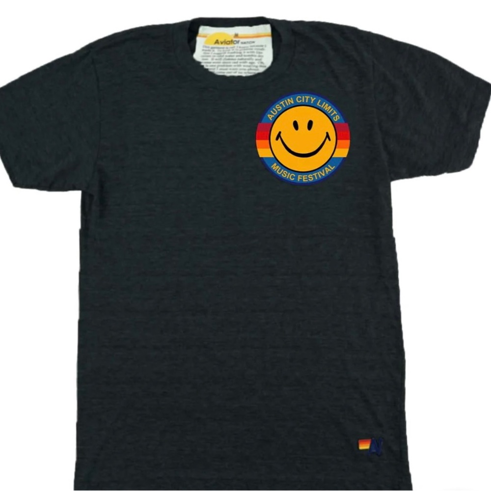 ACL festival boyfriend Tee Aviator Nation New charcoal Small